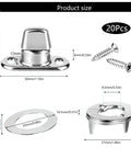 Heavy Duty Stainless Steel Twist Fasteners Twenty Piece Kit For Canvas Marine Panels And Woodwork With No Hassle Setup and Mounting Screws Built Tough Reliable product size and design details with screws.