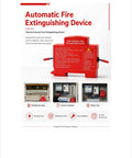 Heavy Duty Self Activating Fire Extinguisher With Clean Agent Protection For Engine Bays Apartments Van Campers And Workspaces No Fuss Quick Install showcased in electrical cabinet setting.