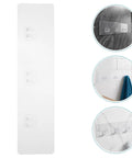 5Pc Heavy Duty Wall Mounted Storage Rack Featuring Hardcore Adhesive Hooks For Bathroom And Shower Caddy No Sweat Rent Friendly Plastic Shelf Rack Quick Grip Design clear adhesive hook strip.