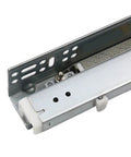 Three Section Soft Close Undermount Drawer Slides Heavy Duty Full Extension Soft Shut Cabinet Glides with metal construction.