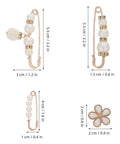 Ditch Tailor Bills And Snag These Pearl Pin Style Waist Tightening Clips For Jeans Dresses And Sweaters with gold accents and pearl details.