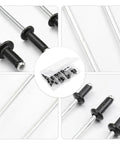 Aluminum Blind Rivets Kit In Black M4 M2.4 M3.2 Sizes 120 Pcs assortment with various rivet views and storage case