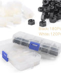 Massive 300 Piece M3 Nylon Hex Spacers And Standoffs Kit In Black And White, Assorted Lengths With Nuts And Screws For DIY Electronics Projects, Durable, Corrosion Resistant, Easy To Install, black nylon nuts and storage case