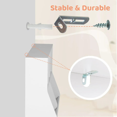 Stable support hardware for Totally Kid Approved Bookshelf And Storage Organizer For Playroom With Open Wooden Bookcase.