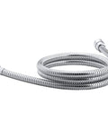 60 Inch Metal Shower Hose With Swivel Base For Hand Shower, Durable Chrome Finish; coiled hose showing flexible, corrosion-resistant design.