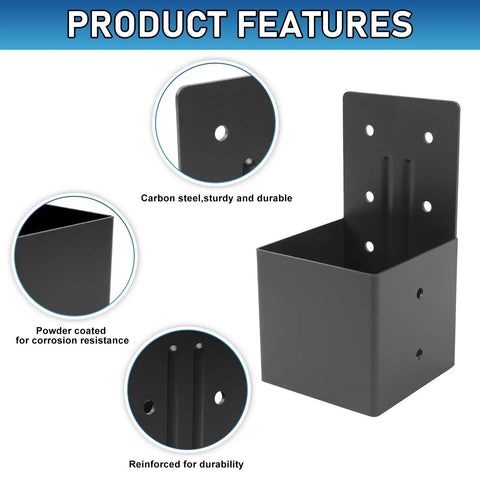 Heavy Duty Pergola Bracket Kit 8 Pieces 3.6 By 3.6 Inch Rafter Post Connectors For Outdoor Gazebos Decks Carports Sunrooms Log Cabins DIY Friendly Fittings Rust Resistant Powder Coated Steel