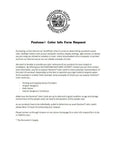 Pantone Color Info Form Request from Renovators Supply detailing color matching for products.