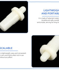 No Sweat 40 Pack Shutter Repair Pins Spring Loaded Plastic Louver Replacement Kit view of a single white plastic pin.
