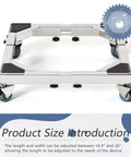 Heavy Duty All Stainless Steel Mobile Fridge Stand Base With Wheels For Washer Refrigerator And Dryer Adjustable Dolly