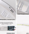 Close-up of 4 Ring LED Ceiling Light With Remote, 56W Dimmable 3000K-6500K White Flush Mount Fixture components.