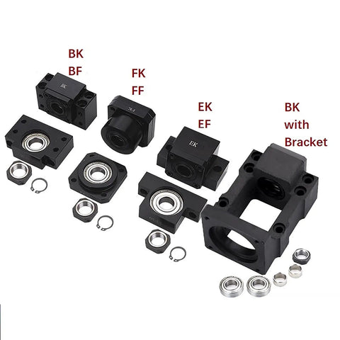 Heavy Duty 32Mm AntiBacklash Ballscrew Kit components including BK BF, EK EF, and FK FF bearing mounts.