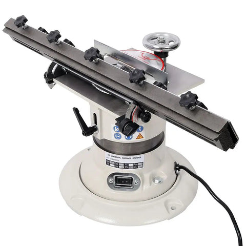 Built Like A Tank Cast Iron 6 Inch Bench Grinder With Half Horsepower Motor, showing adjustable tool rest for precision.