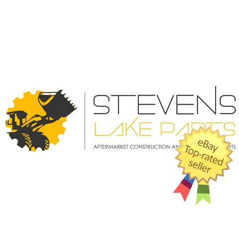 Stevens Lake Parts logo featuring machinery icon and eBay top-rated seller badge, promoting aftermarket parts.