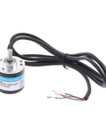 Photoelectric Incremental Encoder For Automation Systems 5 To 24V DC Input Wide Voltage Industrial Workhorse With Low Power Draw And Reliable Position Feedback For Robotics Controls And Industrial Applications, metal housing with cable
