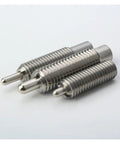 Stainless Steel Long Stroke Plunger With Retractable Spring And Smooth Plastic Head Built Tough For Heavy Duty Trades, showing three sizes.