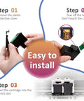 Instructions for installing HP 61 Ink Cartridges Combo Pack Black And Tri Color For Envy 4500 4502 DeskJet 2512 1512 printers