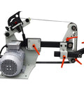 Professional Variable Speed Belt Sander And 72 Inch Belt Grinder Including Three Grinding Wheels For Knifemaking And Blade Sharpening 1500 Watt Hefty Legit Build with 1500w motor and adjustable parts.
