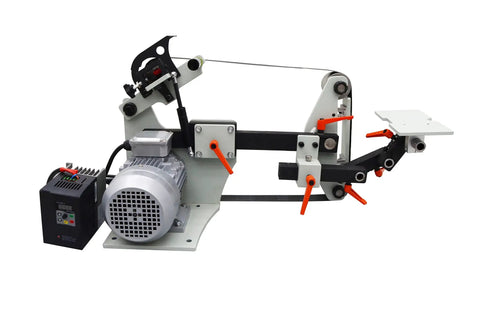 Professional Variable Speed Belt Sander And 72 Inch Belt Grinder Including Three Grinding Wheels For Knifemaking And Blade Sharpening 1500 Watt Hefty Legit Build with 1500w motor and adjustable parts.