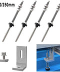 Built Tight M10 L Angle Mount Bracket Set For Solar Panel Racking On Corrugated Metal Roofs With Heavy Gauge Stainless Steel Pole Fasteners