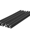 Big Bad Ass 3060 Aluminum Extrusion Profiles Black T Slot 400 mm Anodized Linear Rails angled view of black rails