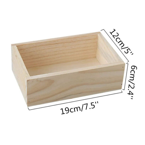 Dope Wooden Succulent Planter Box For Indoor Outdoor Use 7.5 Inch By 5 Inch By 2.4 Inch showing dimensions on white background