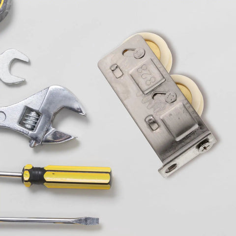 Heavy Duty Stainless Steel Sliding Door Window Pulley Roller Replacement Runs Smooth As Butter Track Wheel Guide For Interior Cabinets Quiet Operator Rig with tools.