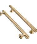 10 Pack 5 Inch 128 mm Brushed Brass Cabinet Pulls Solid Heavy Duty Drawer Handles for Kitchen Cupboard and Dresser Rust Resistant Gold Hardware.