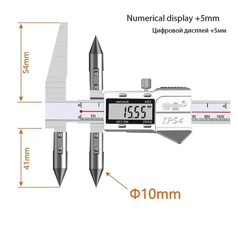 Professional Digital Caliper Accurate Edge To Center Measure Tool With Bright Led Display For Cone Holes Dead On Accuracy Five To Three Hundred Millimeter Range No Sweat Setup Shop Essential measuring 15.55mm diameter.