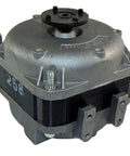 Built Tough Replacement Unit Bearing Motor 1550 RPM 115V for HVAC and Refrigeration Systems, gray motor with screws and base.