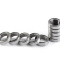 10 Pack 6700ZZ Double Shielded Ball Bearings Premium Bearing Steel Core Ultra Slim 10X15X4MM Footprint stacked showing compact design.