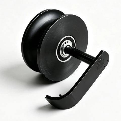 Top Shelf 5 Inch Nylon Sliding Gate Rollers For Rear Pipe Track Hardware Featuring Slick Rolling Wheels That Fit 1 5 Eighth Inch Chain Link Fence Frames In Classic Black Includes 2 Replacement Pieces For A Sweet No Drama Yard Upgrade - close-up of black nylon roller and mounting arm