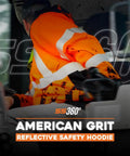 American Grit High Visibility Hoodie For Men, Class 3 Type R, ANSI ISEA 107-2020 Compliant, Heavy Duty Polyester, Orange, X Large