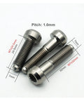 Premium 6Al4V Grade 5 Titanium Wheel Lug Bolts M7x32mm showing dimensions and design for seamless fit with custom auto builds.