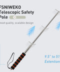Built Different Extendable Smoke Detector Tester Pole And Emergency Exit Light Reach Wand Featuring High Quality Stainless Construction For No Sweat Work, 9.5 to 51 inch length.