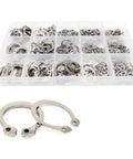 Bulk Assorted Snap Ring Kit M5 To M20 External Snap Rings For Shafts And Bearings Stainless Steel 65Mn Black Finish C Type Circlip
