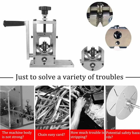 GFSGHZZ Handheld Wire Stripping Machine For Copper Cable showing handle and adjustable components for easy use.