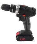 Badass Brushless Cordless Drill Kit featuring 25 adjustable torque settings and 1450 RPM speed, shown side view with battery.