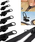 6 Pack Black Zipper Sliders Pullers Repair Kit For Coats Jackets And Luggage Instant Fix Zipper Set Replacement Fasteners