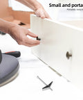 Hands using Heavy Duty Toggle Bolt Kit With Wing Nuts, 24 Pack Galvanized Iron Drywall Anchors, showing installation on furniture