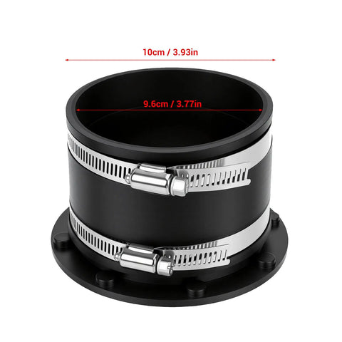 Xiuganpo 4 Inch Magnetic Dust Connector With Cuff For Shop Vac System Quick Connect Hose Fitting, black plastic with metal clamps.