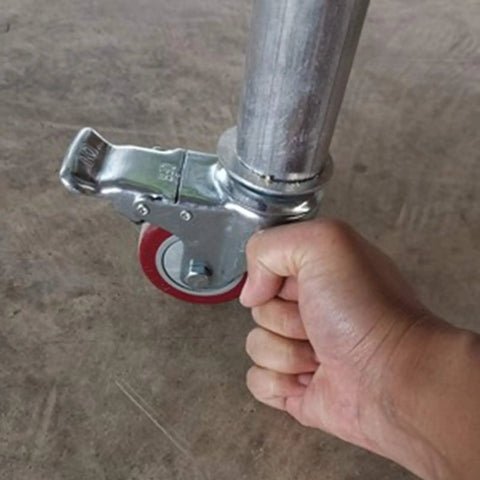Heavy Duty Casters Set Of 4 With 3 Inch Polyurethane Swivel Wheels Including Disc Brakes And M12 Screw Stem securing trolley wheel.