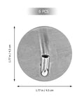 Close-up of a stainless steel wall hook measuring 1.77 in, part of the 6 Pcs Stainless Steel Wall Hooks Zero Damage Install No Sweat Mount.