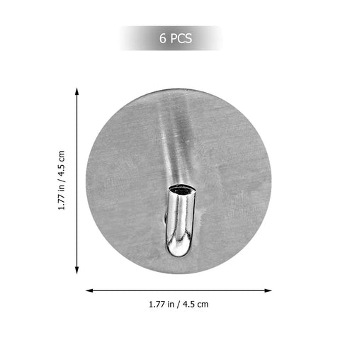Close-up of a stainless steel wall hook measuring 1.77 in, part of the 6 Pcs Stainless Steel Wall Hooks Zero Damage Install No Sweat Mount.