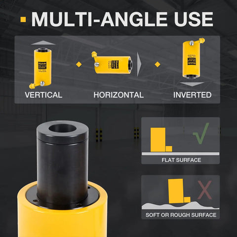 Heavy Duty 30 Ton Hydraulic Cylinder Jack Offering 4 Inch Stroke And Single Acting Hollow Core Design demonstrating multi-angle use options.