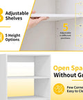 3 adjustable shelves in a white wooden cabinet for the 18 Tier Tall Shoe Cabinet Wooden Shoe Rack White Narrow Shoe Storage Organizer.