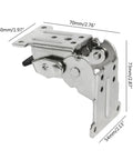 0-90-180 Degree Self Locking Folding Hinge for table legs and chair extensions, easy install foldable hinge with dimensions