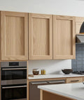 Killer Unfinished Oak Shaker Kitchen Cabinet Door Replacement 14 Width 17 Height showing natural oak finish cabinets.