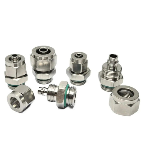 Single Quick Twist Hose Fitting for Pneumatic Air Lines 4mm to 16mm and 1/8 to 3/4 Inch BSPP Male Threads Stainless Steel 304