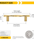 Heavy Hitter Gold Cabinet Pulls 20 Pack With 3 Inch Hole Centers And Hefty Zinc Alloy Drawer Handles showing dimensions and screw details.