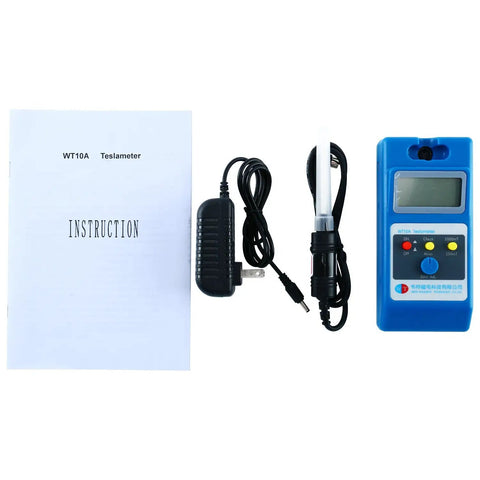 Handheld Surface Magnetic Field Gaussmeter With Ns Function And Metal Probe, Tesla Meter with instructions and charger